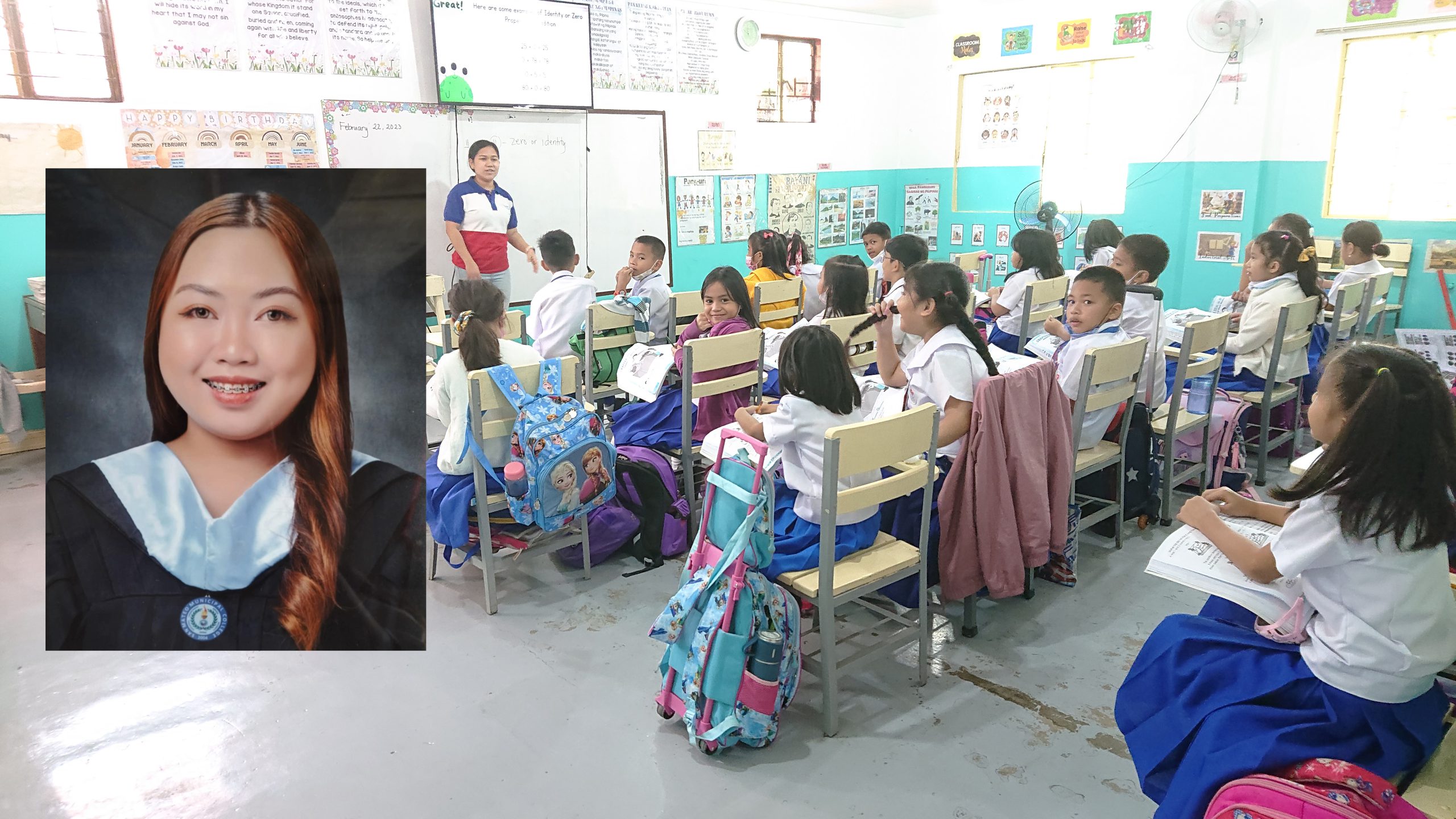 Barn i skola på Filippinerna.