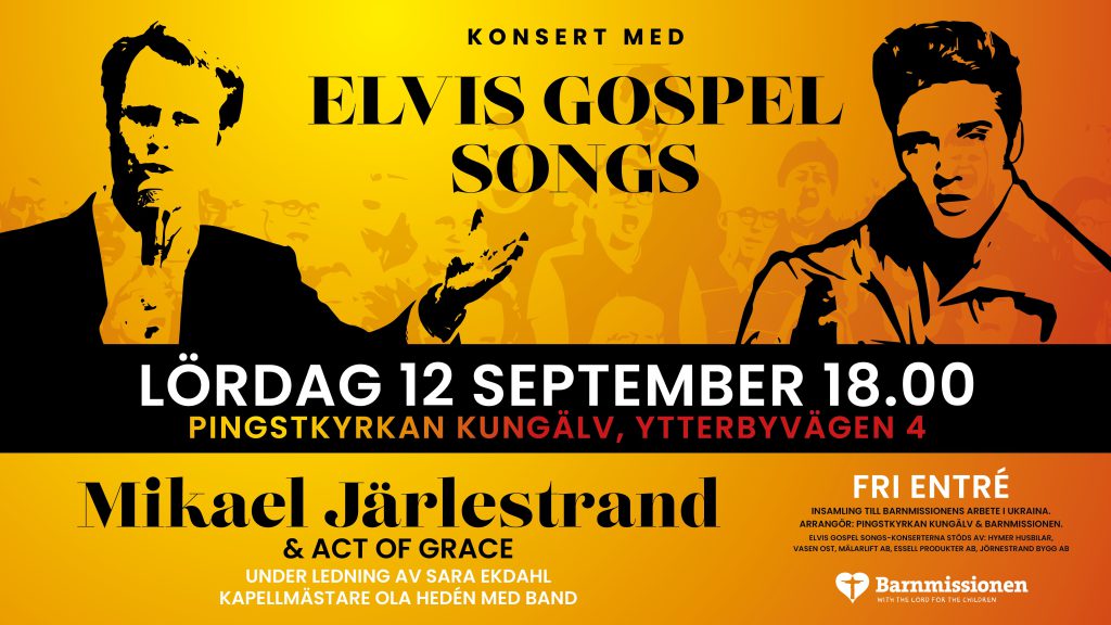 Annons om Mikael Järlestrands och Act of Grace konsert i Kungälv.